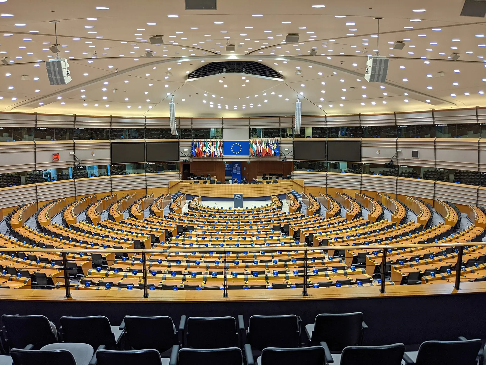 Plenarsaal des Europäischen Parlaments in Brüssel